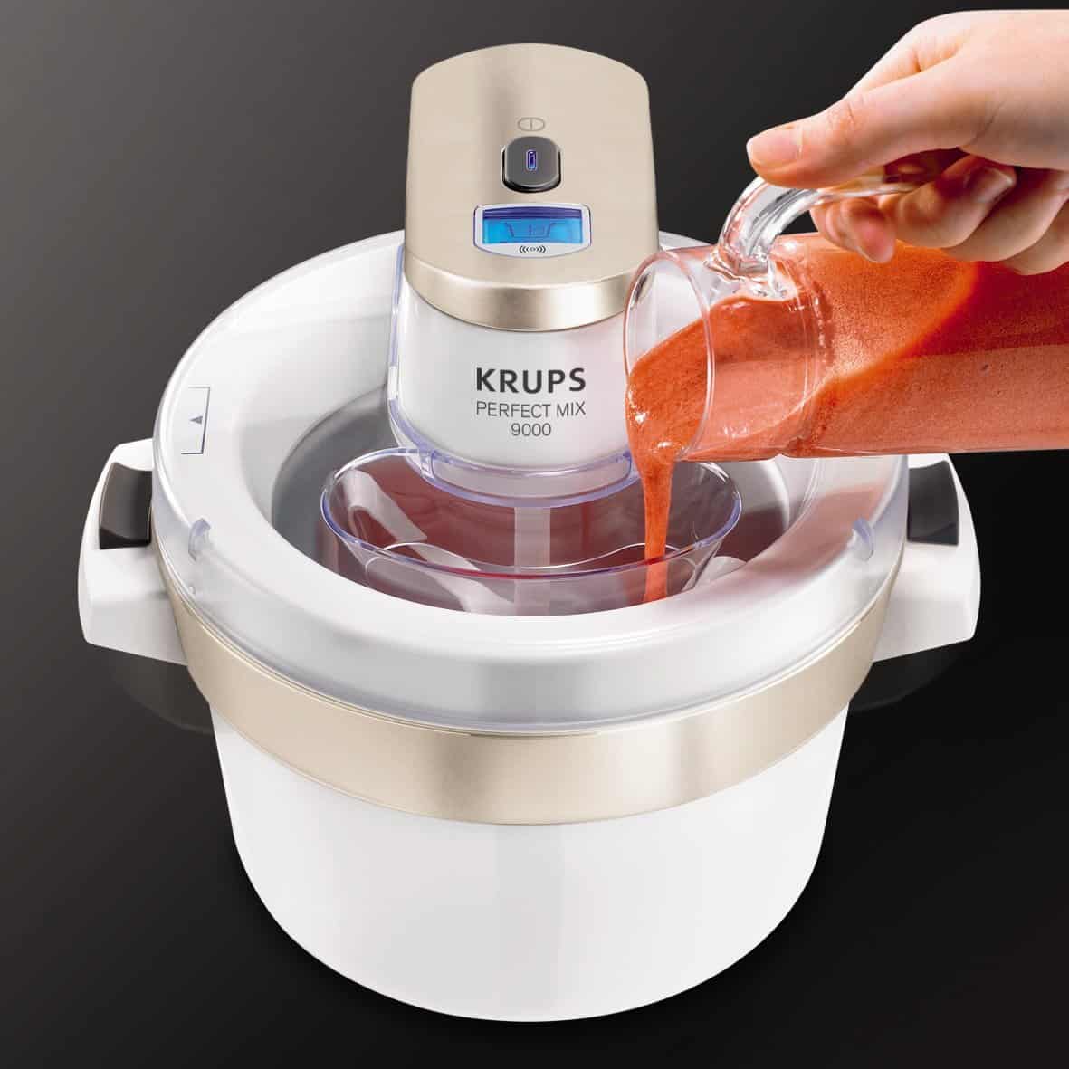 Krups Eismaschine Gefrierschrank zuhause Eis herstellen